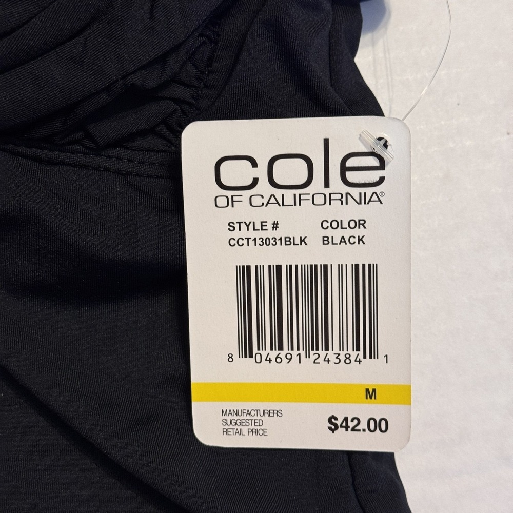 Cole of California Tankini Top Women Medium Black Swimsuit Convertible NEW - Picture 10 of 15